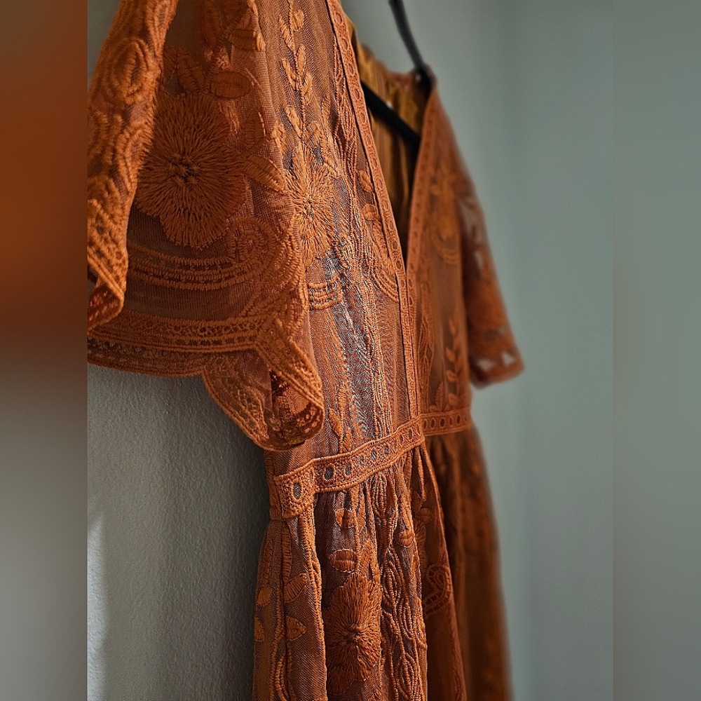 ELTERS WOMEN Burnt Orange Dress